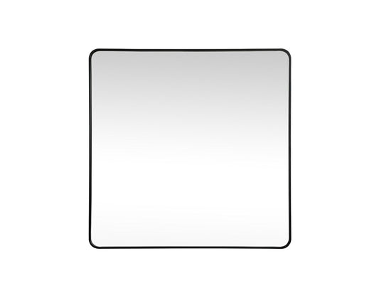 Elegant Furniture & Lighting - Evermore Soft corner metal square mirror 48x48 inch in Black - MR804848BK veiw 1