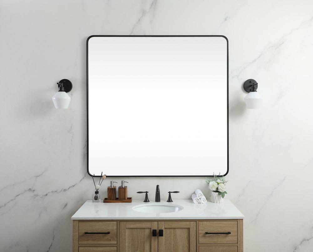 Elegant Furniture & Lighting - Evermore Soft corner metal square mirror 48x48 inch in Black - MR804848BK veiw 2