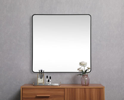 Elegant Furniture & Lighting - Evermore Soft corner metal square mirror 48x48 inch in Black - MR804848BK veiw 4