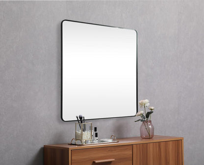 Elegant Furniture & Lighting - Evermore Soft corner metal square mirror 48x48 inch in Black - MR804848BK veiw 5