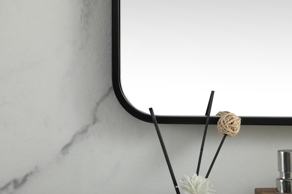 Elegant Furniture & Lighting - Evermore Soft corner metal square mirror 48x48 inch in Black - MR804848BK veiw 6