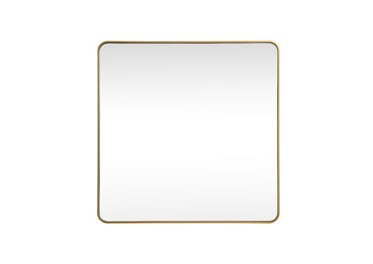 Elegant Furniture & Lighting - Evermore Soft corner metal square mirror 48x48 inch in Brass - MR804848BR veiw 1