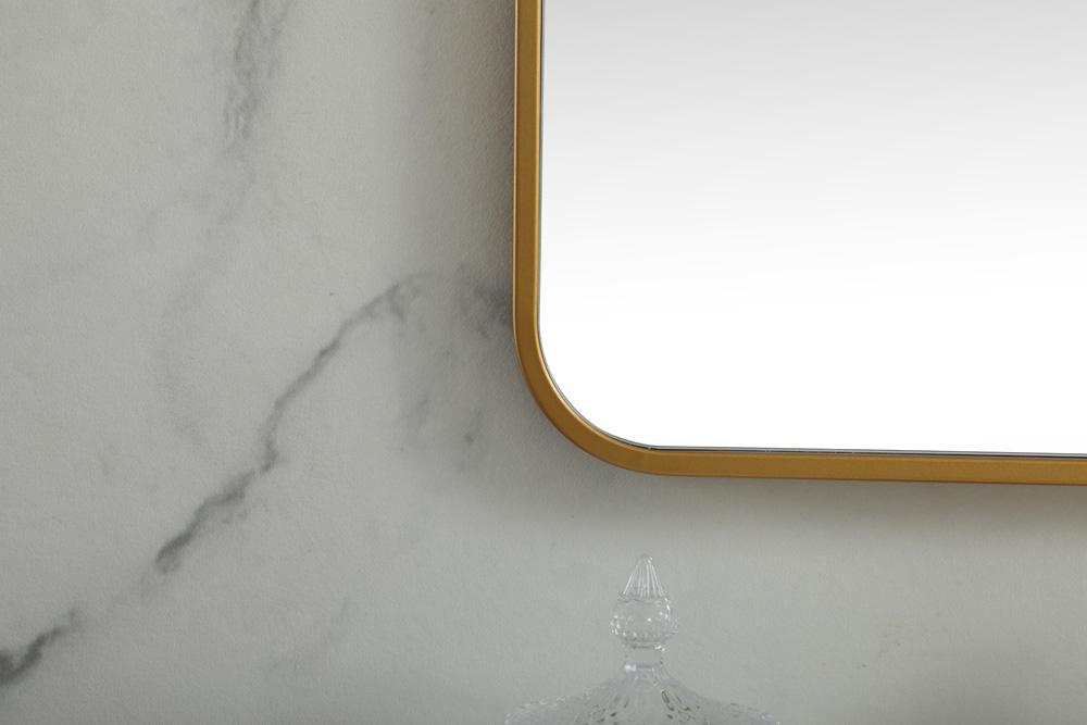 Elegant Furniture & Lighting - Evermore Soft corner metal square mirror 48x48 inch in Brass - MR804848BR veiw 6
