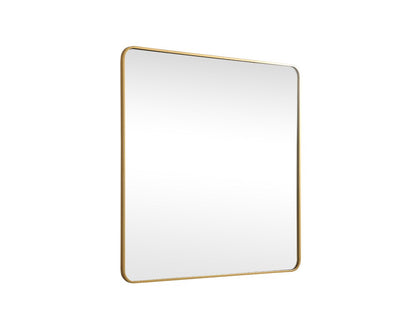 Elegant Furniture & Lighting - Evermore Soft corner metal square mirror 48x48 inch in Brass - MR804848BR veiw 8