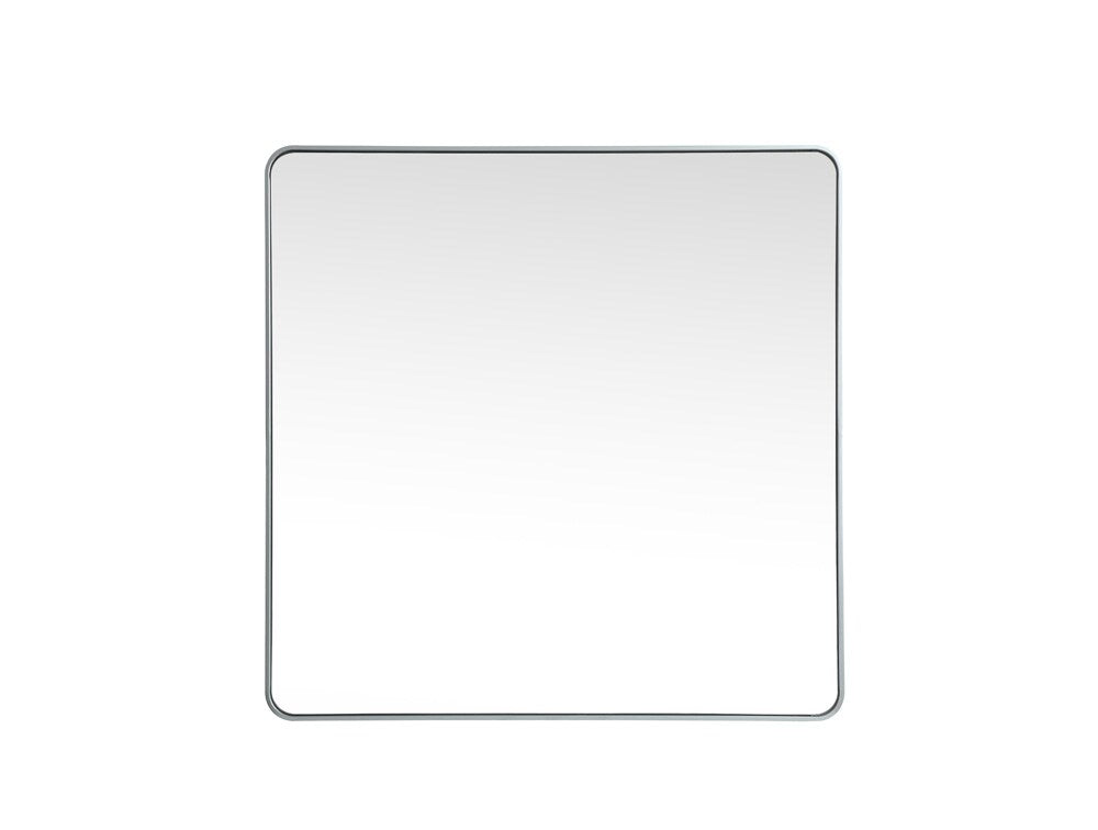 Elegant Furniture & Lighting - Evermore Soft corner metal square mirror 48x48 inch in Silver - MR804848S veiw 1