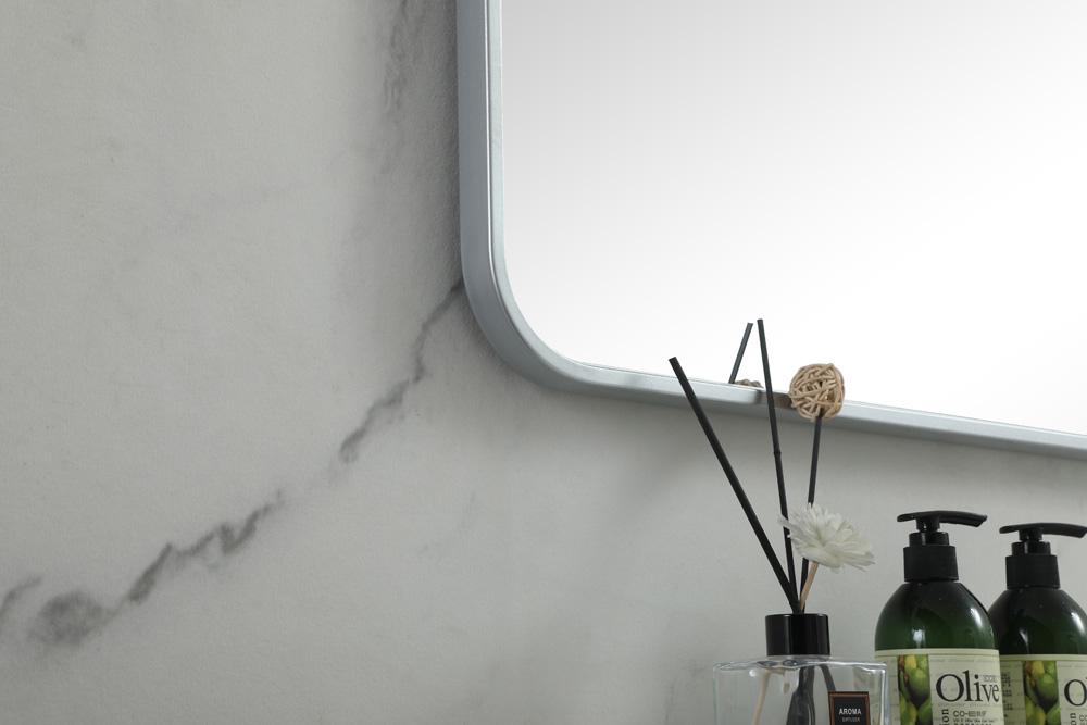 Elegant Furniture & Lighting - Evermore Soft corner metal square mirror 48x48 inch in Silver - MR804848S veiw 7