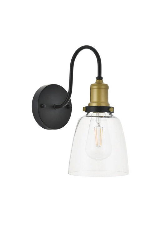 Elegant Furniture & Lighting - Felicity 1 light brass and black Wall Sconce - LD4013W6BRB veiw 1