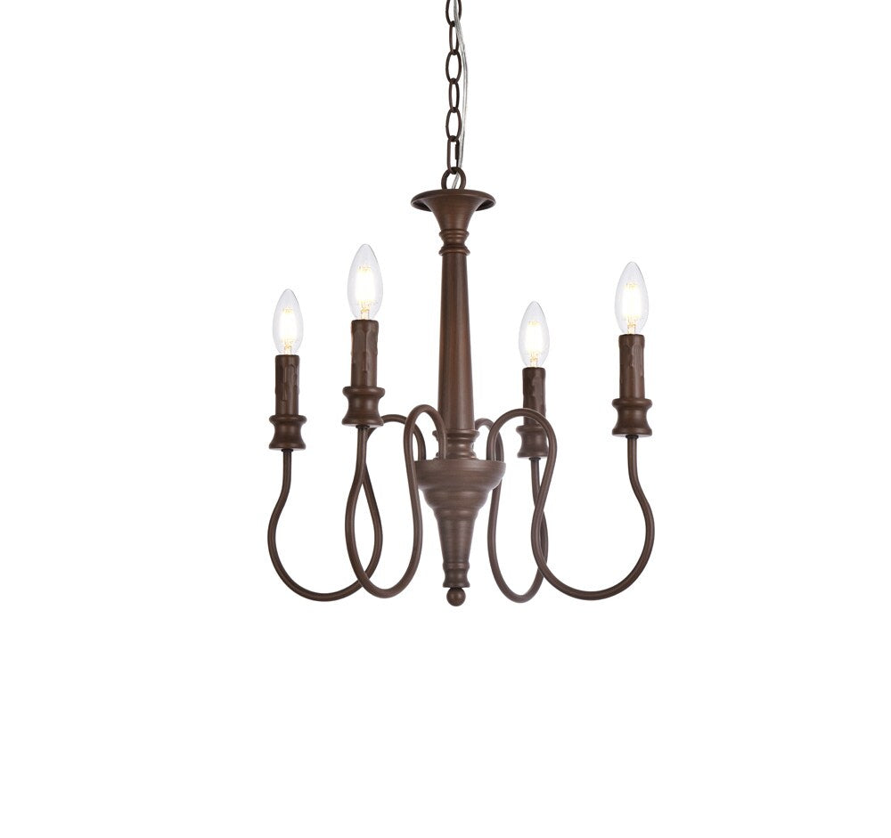 Elegant Furniture & Lighting - Flynx 4 lights pendant in weathered oak - LD7043D17WOK veiw 1