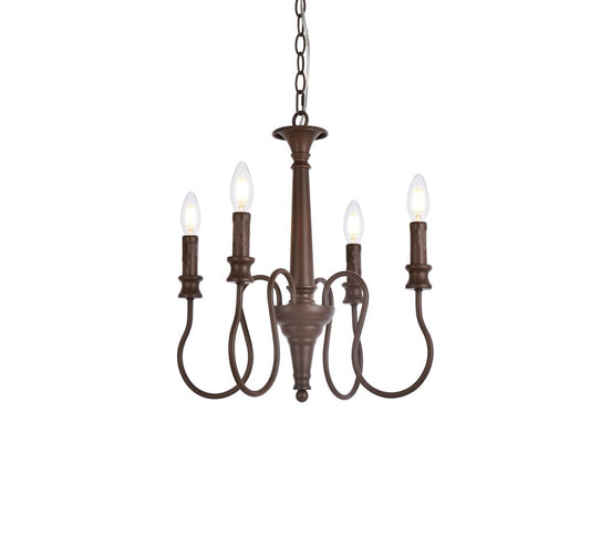 Elegant Furniture & Lighting - Flynx 4 lights pendant in weathered oak - LD7043D17WOK veiw 1