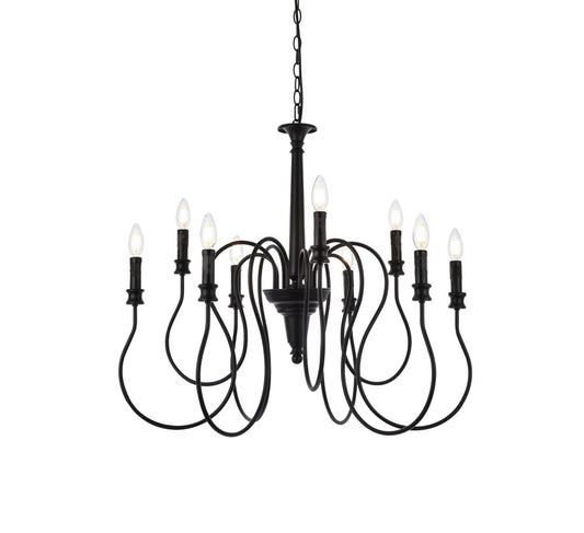 Elegant Furniture & Lighting - Flynx 9 lights pendant in black - LD7045D30BK veiw 1