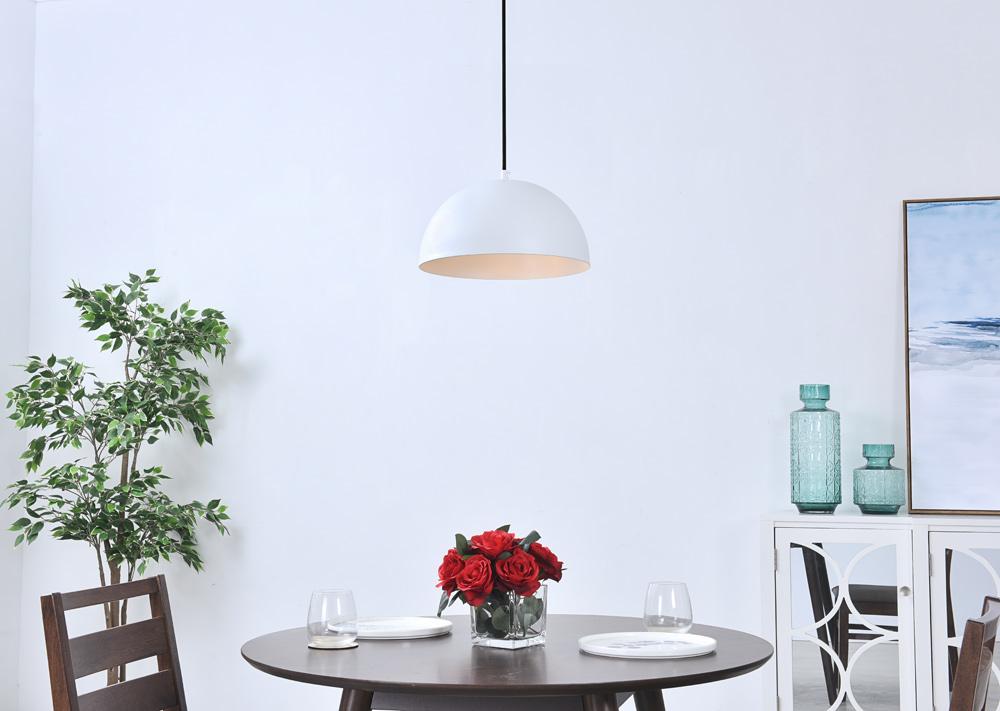 Elegant Furniture & Lighting - Forte 1 light White Pendant - LD4022D12WH veiw 2