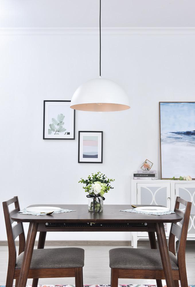 Elegant Furniture & Lighting - Forte 1 light White Pendant - LD4025D16WH veiw 2
