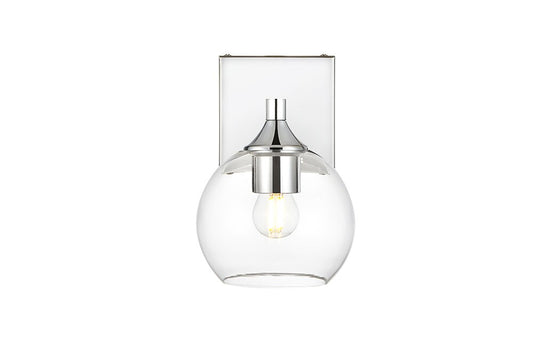 Elegant Furniture & Lighting - Foster 1 light Chrome and Clear Bath Sconce - LD7308W6CH veiw 1