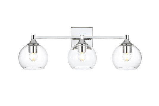 Elegant Furniture & Lighting - Foster 3 light Chrome and Clear Bath Sconce - LD7308W25CH veiw 1