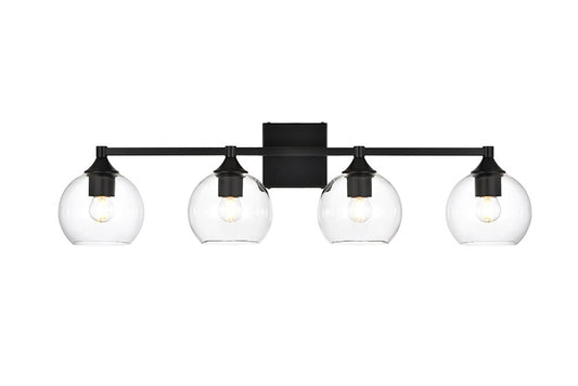 Elegant Furniture & Lighting - Foster 4 light Black and Clear Bath Sconce - LD7308W33BLK veiw 1