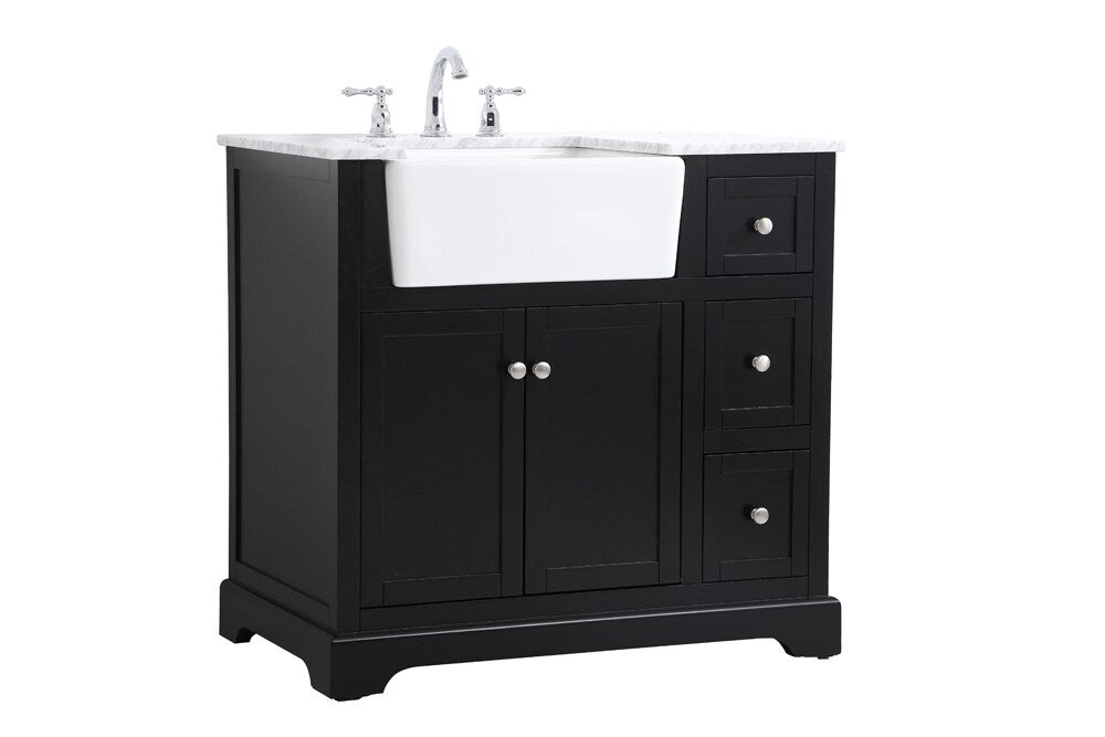 Elegant Furniture & Lighting - Franklin 36 inch Single bathroom vanity in black - VF60236BK veiw 8