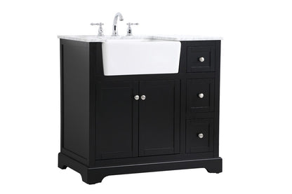 Elegant Furniture & Lighting - Franklin 36 inch Single bathroom vanity in black - VF60236BK veiw 8