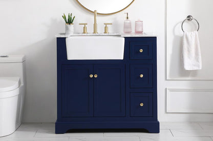 Elegant Furniture & Lighting - Franklin 36 inch Single bathroom vanity in blue - VF60236BL veiw 2