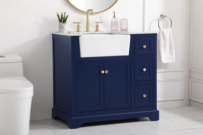 Elegant Furniture & Lighting - Franklin 36 inch Single bathroom vanity in blue - VF60236BL veiw 3