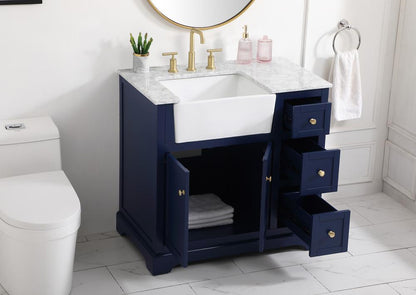 Elegant Furniture & Lighting - Franklin 36 inch Single bathroom vanity in blue - VF60236BL veiw 4