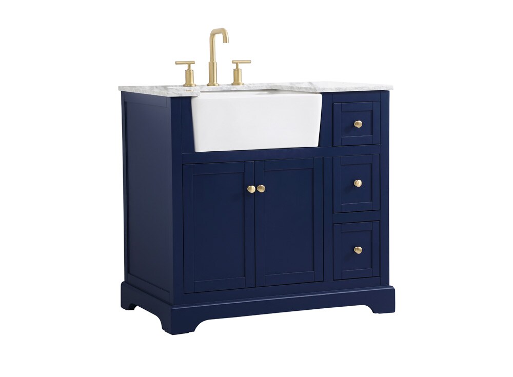 Elegant Furniture & Lighting - Franklin 36 inch Single bathroom vanity in blue - VF60236BL veiw 8