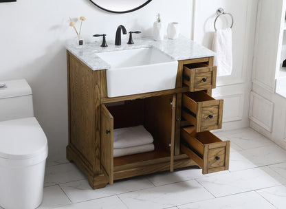 Elegant Furniture & Lighting - Franklin 36 inch Single bathroom vanity in driftwood - VF60236DW veiw 4
