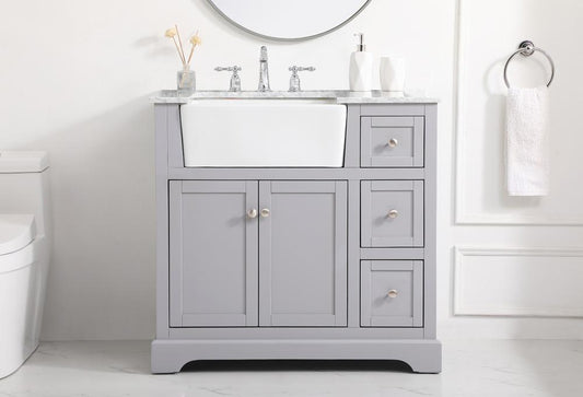 Elegant Furniture & Lighting - Franklin 36 inch Single bathroom vanity in grey - VF60236GR veiw 2