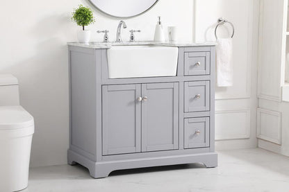 Elegant Furniture & Lighting - Franklin 36 inch Single bathroom vanity in grey - VF60236GR veiw 3