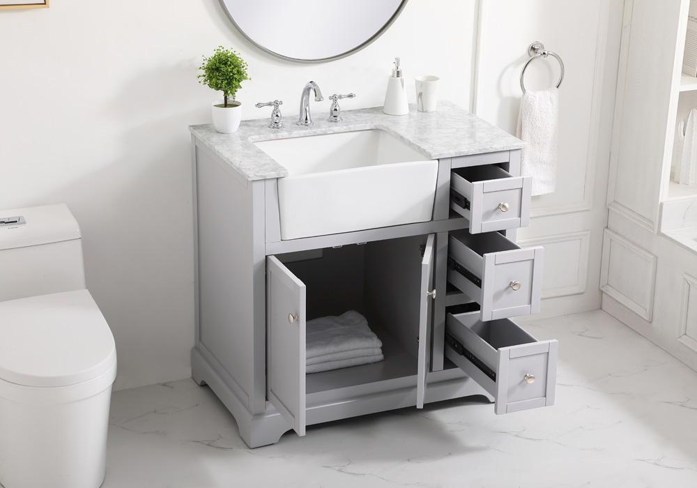 Elegant Furniture & Lighting - Franklin 36 inch Single bathroom vanity in grey - VF60236GR veiw 4