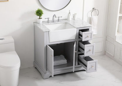 Elegant Furniture & Lighting - Franklin 36 inch Single bathroom vanity in grey - VF60236GR veiw 4