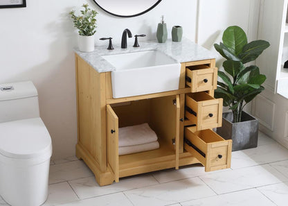 Elegant Furniture & Lighting - Franklin 36 inch Single bathroom vanity in natural wood - VF60236NW veiw 4