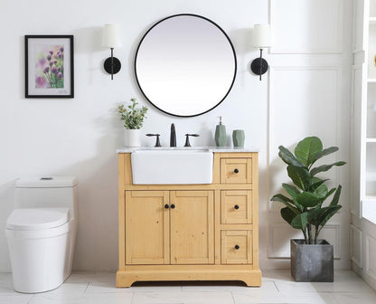 Elegant Furniture & Lighting - Franklin 36 inch Single bathroom vanity in natural wood - VF60236NW veiw 5