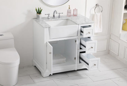 Elegant Furniture & Lighting - Franklin 36 inch Single bathroom vanity in white - VF60236WH veiw 4