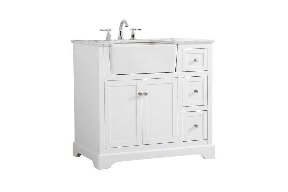 Elegant Furniture & Lighting - Franklin 36 inch Single bathroom vanity in white - VF60236WH veiw 8