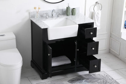 Elegant Furniture & Lighting - Franklin 36 inch Single bathroom vanity in black with backsplash - VF60236BK-BS veiw 4