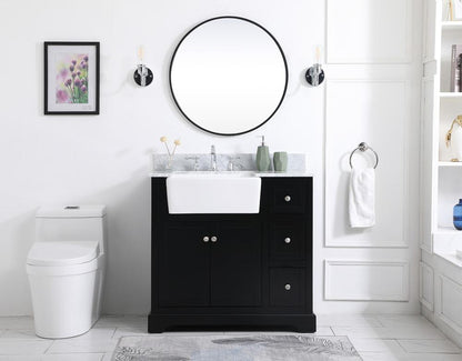 Elegant Furniture & Lighting - Franklin 36 inch Single bathroom vanity in black with backsplash - VF60236BK-BS veiw 5