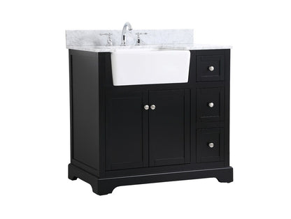 Elegant Furniture & Lighting - Franklin 36 inch Single bathroom vanity in black with backsplash - VF60236BK-BS veiw 8