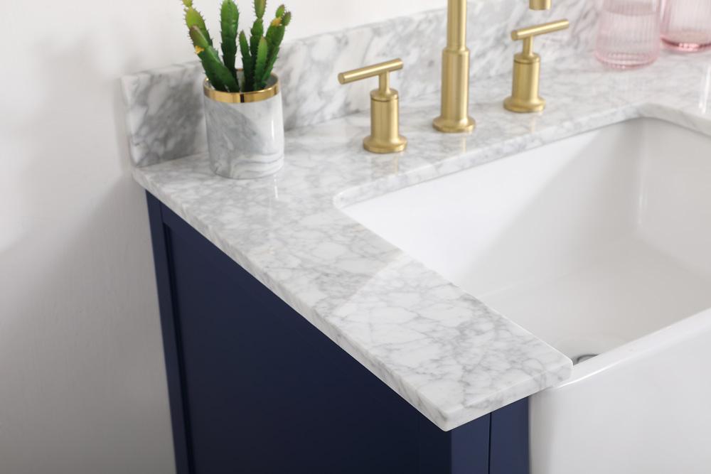 Elegant Furniture & Lighting - Franklin 36 inch Single bathroom vanity in blue with backsplash - VF60236BL-BS veiw 6