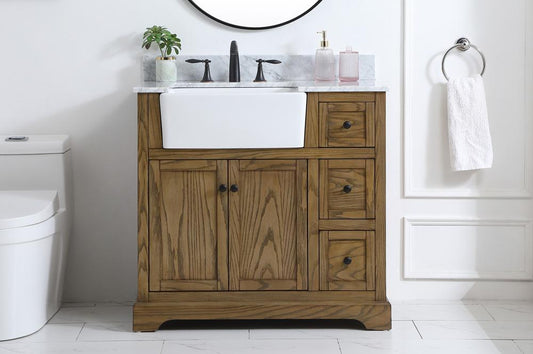 Elegant Furniture & Lighting - Franklin 36 inch Single bathroom vanity in driftwood with backsplash - VF60236DW-BS veiw 2