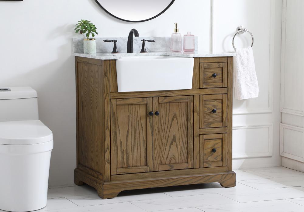 Elegant Furniture & Lighting - Franklin 36 inch Single bathroom vanity in driftwood with backsplash - VF60236DW-BS veiw 3