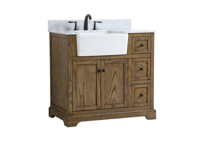 Elegant Furniture & Lighting - Franklin 36 inch Single bathroom vanity in driftwood with backsplash - VF60236DW-BS veiw 8