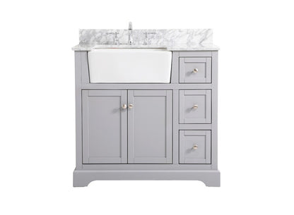 Elegant Furniture & Lighting - Franklin 36 inch Single bathroom vanity in grey with backsplash - VF60236GR-BS veiw 1