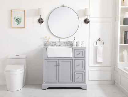 Elegant Furniture & Lighting - Franklin 36 inch Single bathroom vanity in grey with backsplash - VF60236GR-BS veiw 5