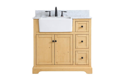 Elegant Furniture & Lighting - Franklin 36 inch Single bathroom vanity in natural wood with backsplash - VF60236NW-BS veiw 1