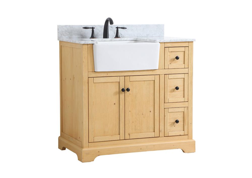 Elegant Furniture & Lighting - Franklin 36 inch Single bathroom vanity in natural wood with backsplash - VF60236NW-BS veiw 8