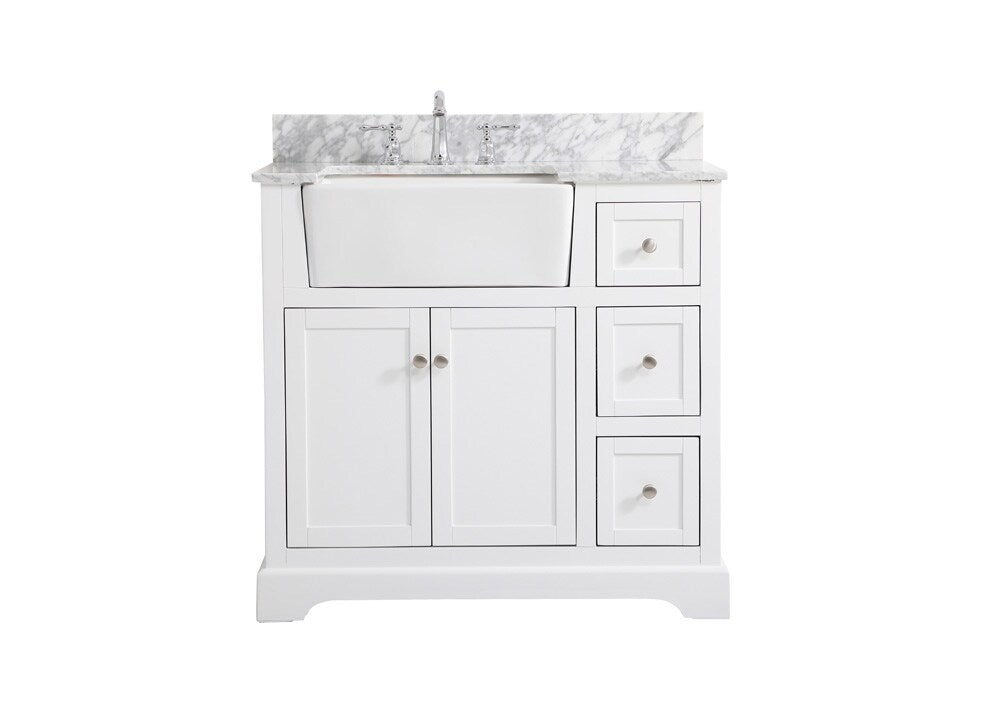 Elegant Furniture & Lighting - Franklin 36 inch Single bathroom vanity in white with backsplash - VF60236WH-BS veiw 1