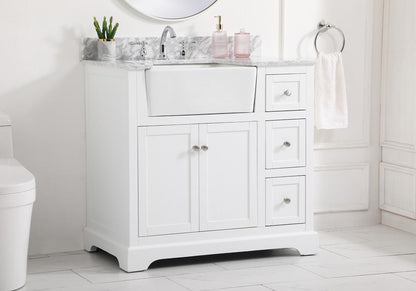 Elegant Furniture & Lighting - Franklin 36 inch Single bathroom vanity in white with backsplash - VF60236WH-BS veiw 3