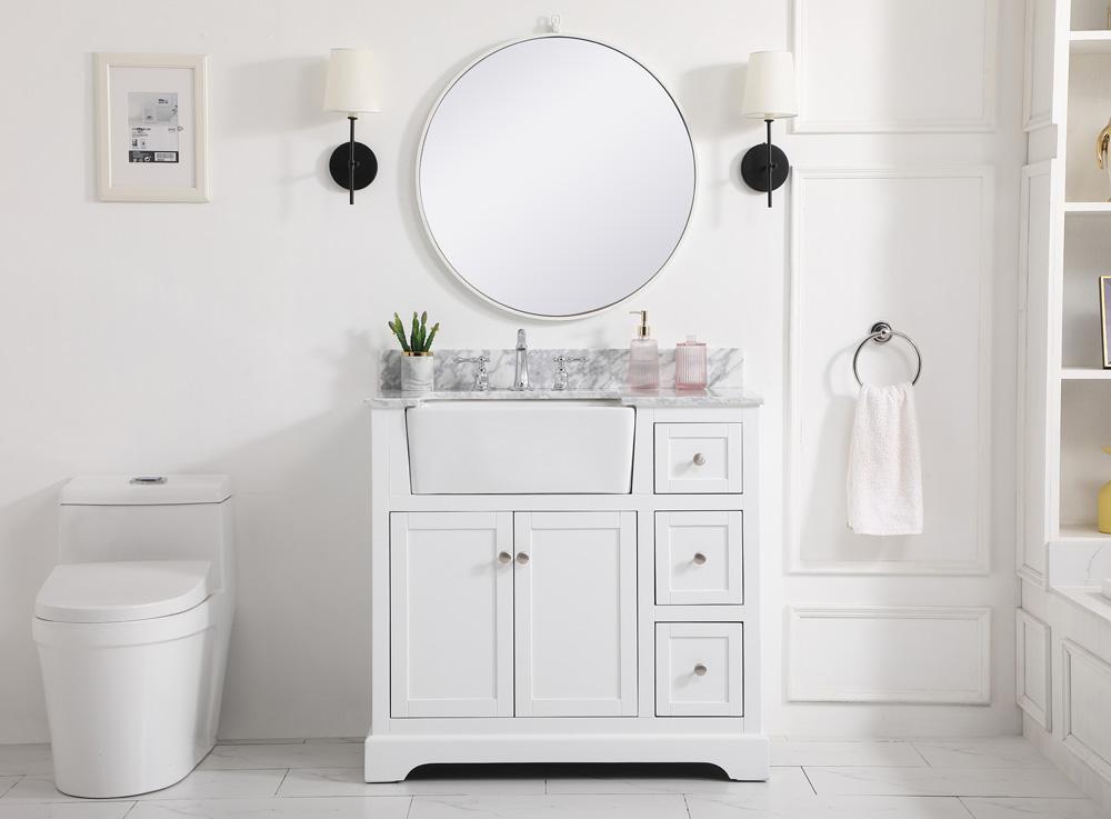 Elegant Furniture & Lighting - Franklin 36 inch Single bathroom vanity in white with backsplash - VF60236WH-BS veiw 5