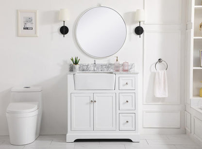 Elegant Furniture & Lighting - Franklin 36 inch Single bathroom vanity in white with backsplash - VF60236WH-BS veiw 5