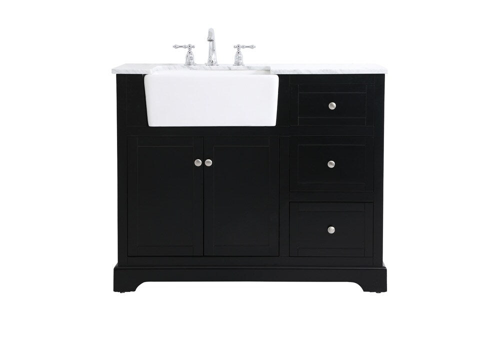 Elegant Furniture & Lighting - Franklin 42 inch Single bathroom vanity in black - VF60242BK veiw 1